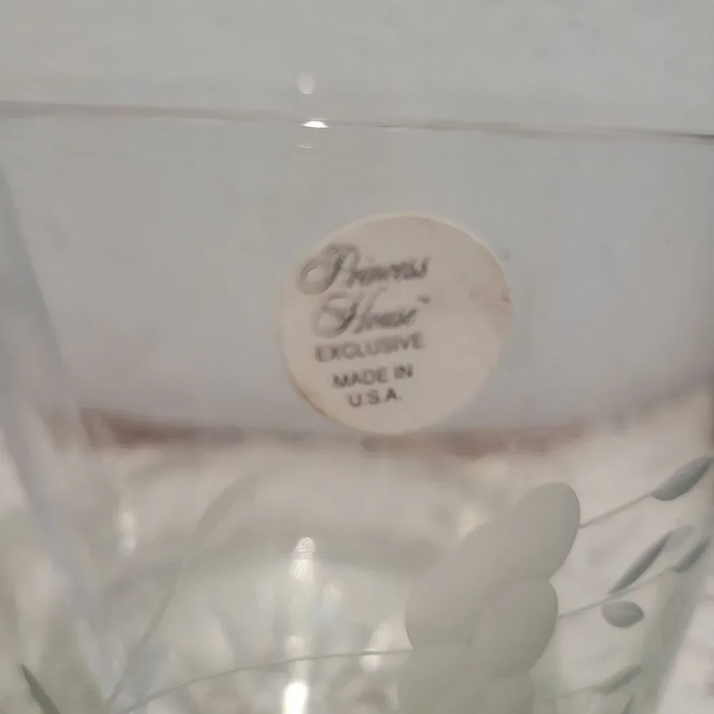 Vtg Princess House #522 Crystal Ice Bucket with Tongs in Box 5.5